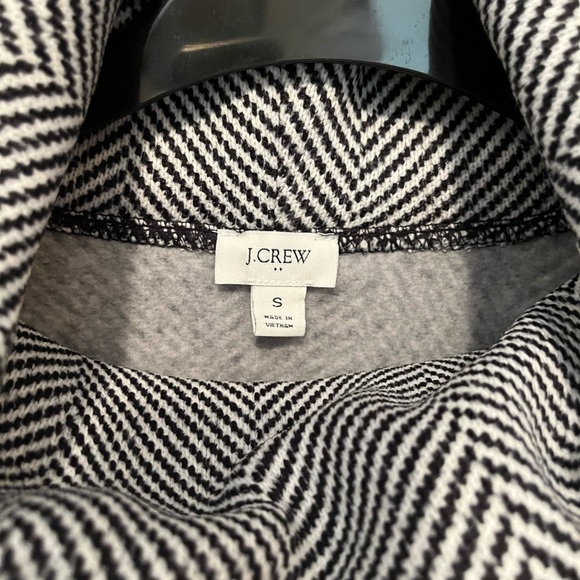 J. Crew Black and White Chevron Cowl Neck Sweatshirt - Picture 10 of 10